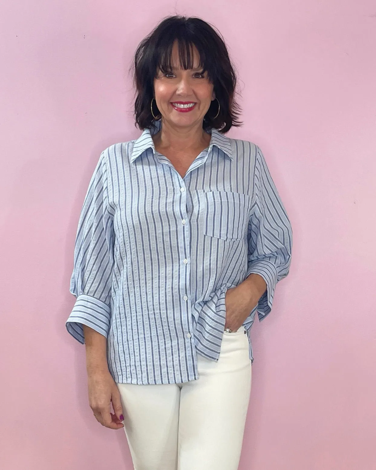 Newport Stripe Button-Up (two colors)