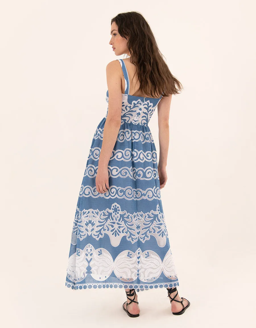 Ninet Lace Midi Dress - Denim