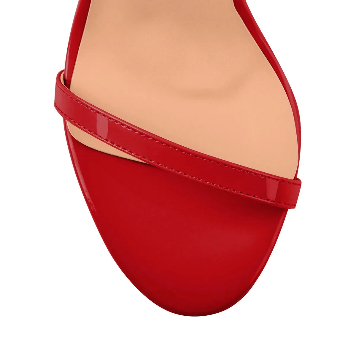 Peep Toe Chunky Block Heel Buckle Ankle Strap Single Band Sandals