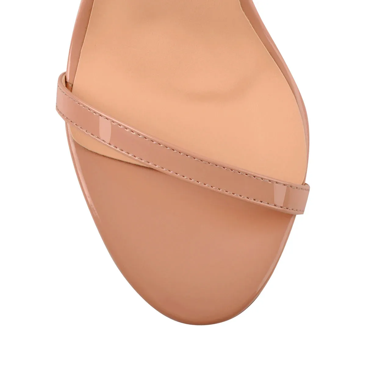 Peep Toe Chunky Block Heel Buckle Ankle Strap Single Band Sandals