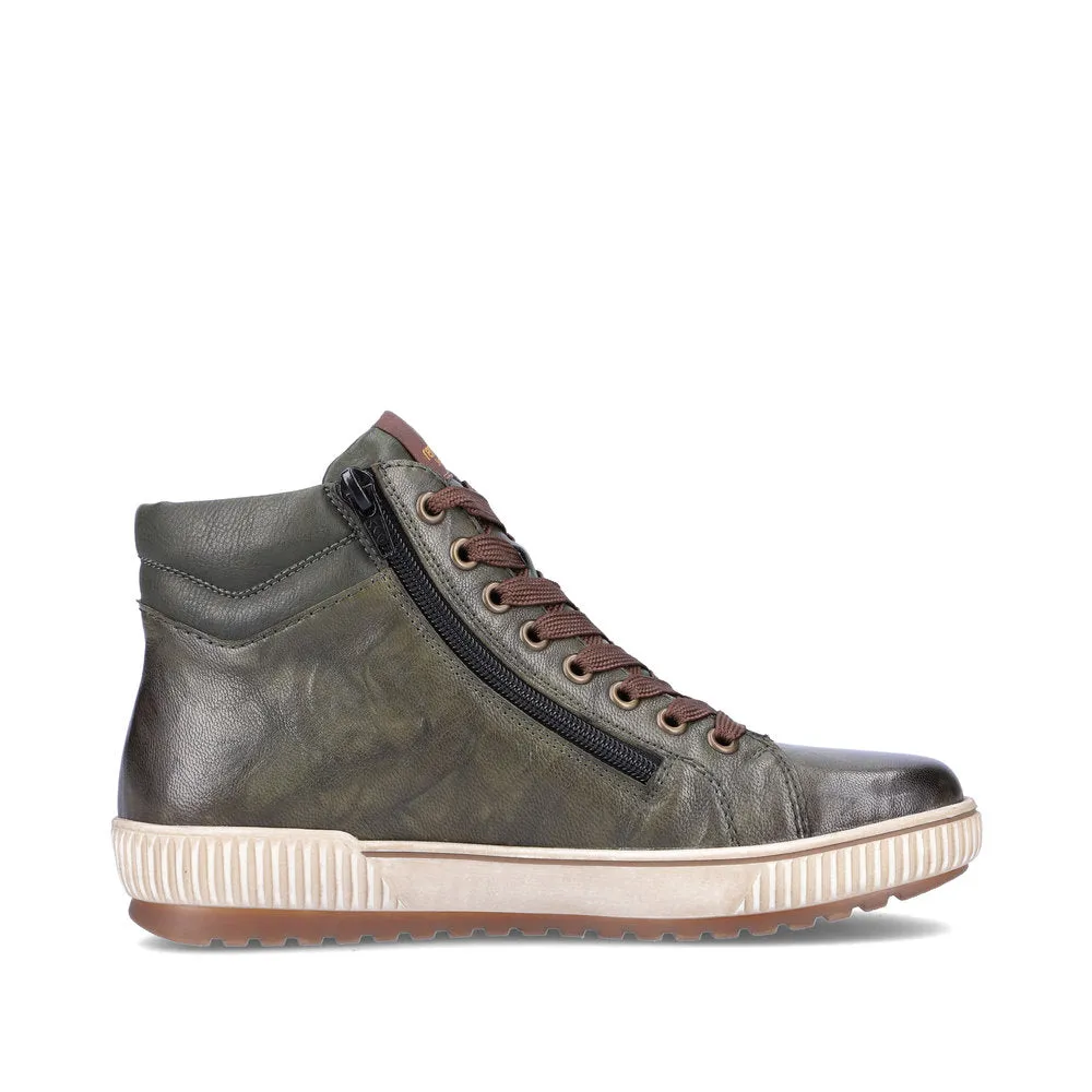 Remonte Ankle Boot D0772-52 GREEN with lace and Zip