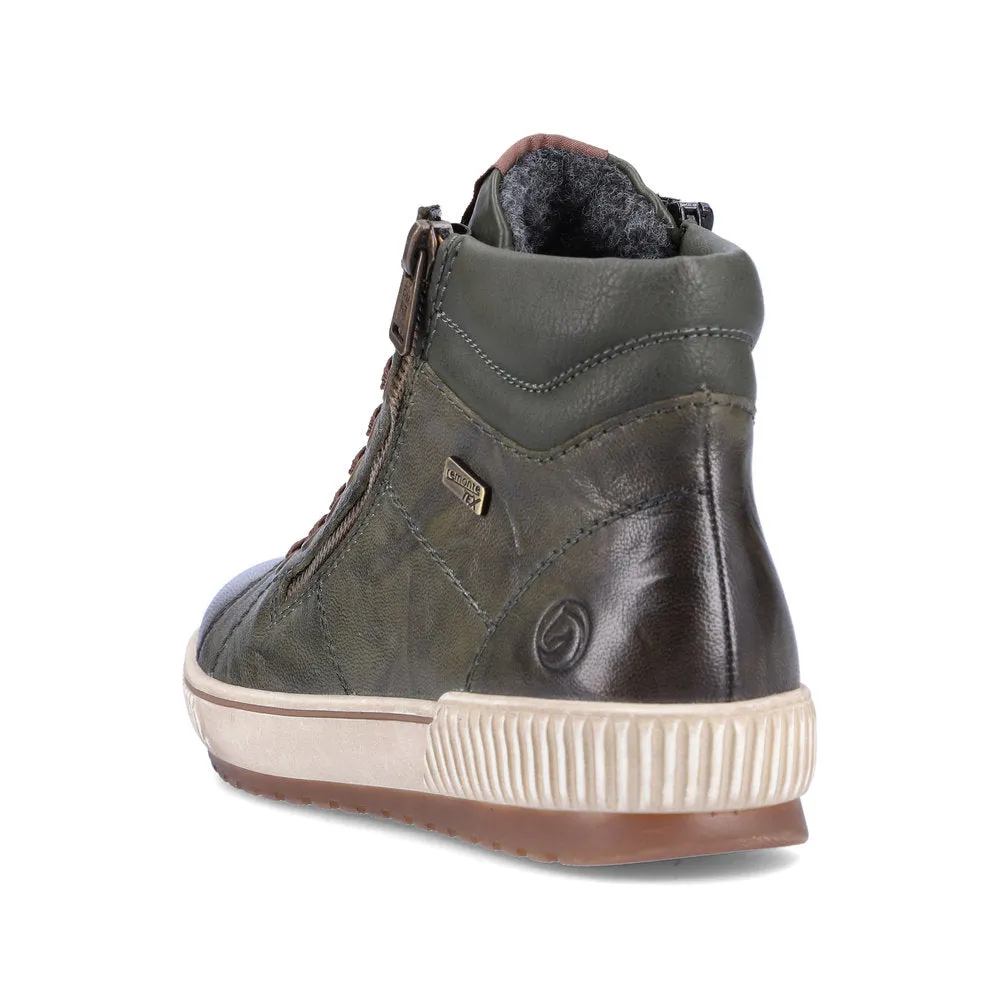 Remonte Ankle Boot D0772-52 GREEN with lace and Zip