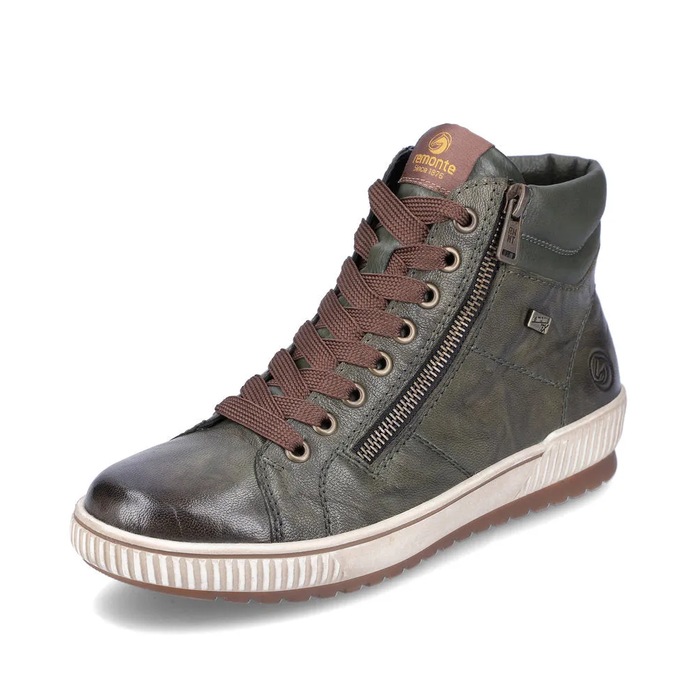 Remonte Ankle Boot D0772-52 GREEN with lace and Zip