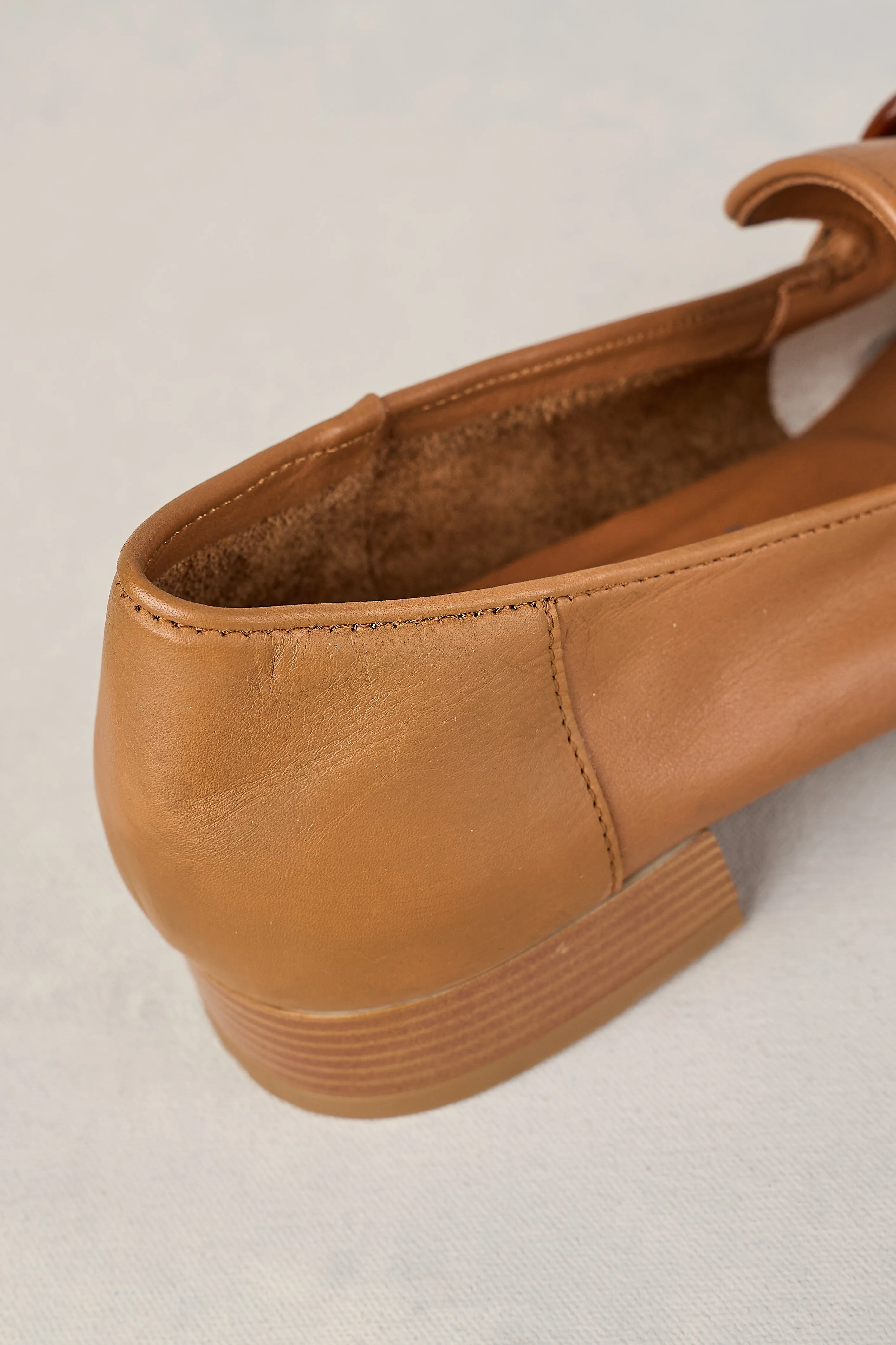 Resin Chain Trim Loafer - Tan