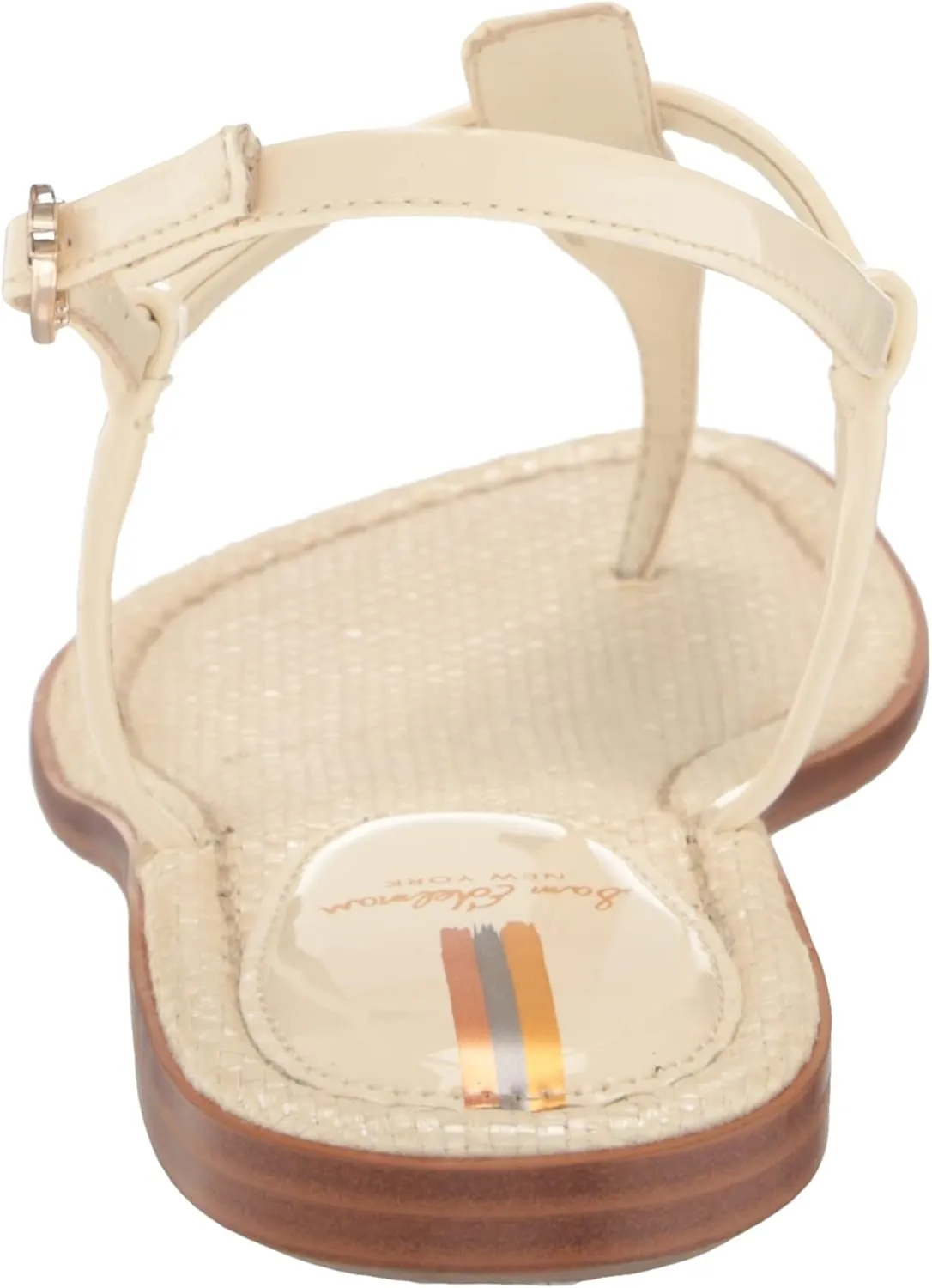 Sam Edelman Gigi Porcelain Embossed Open Toe Ankle Strap Thong Flats Sandals
