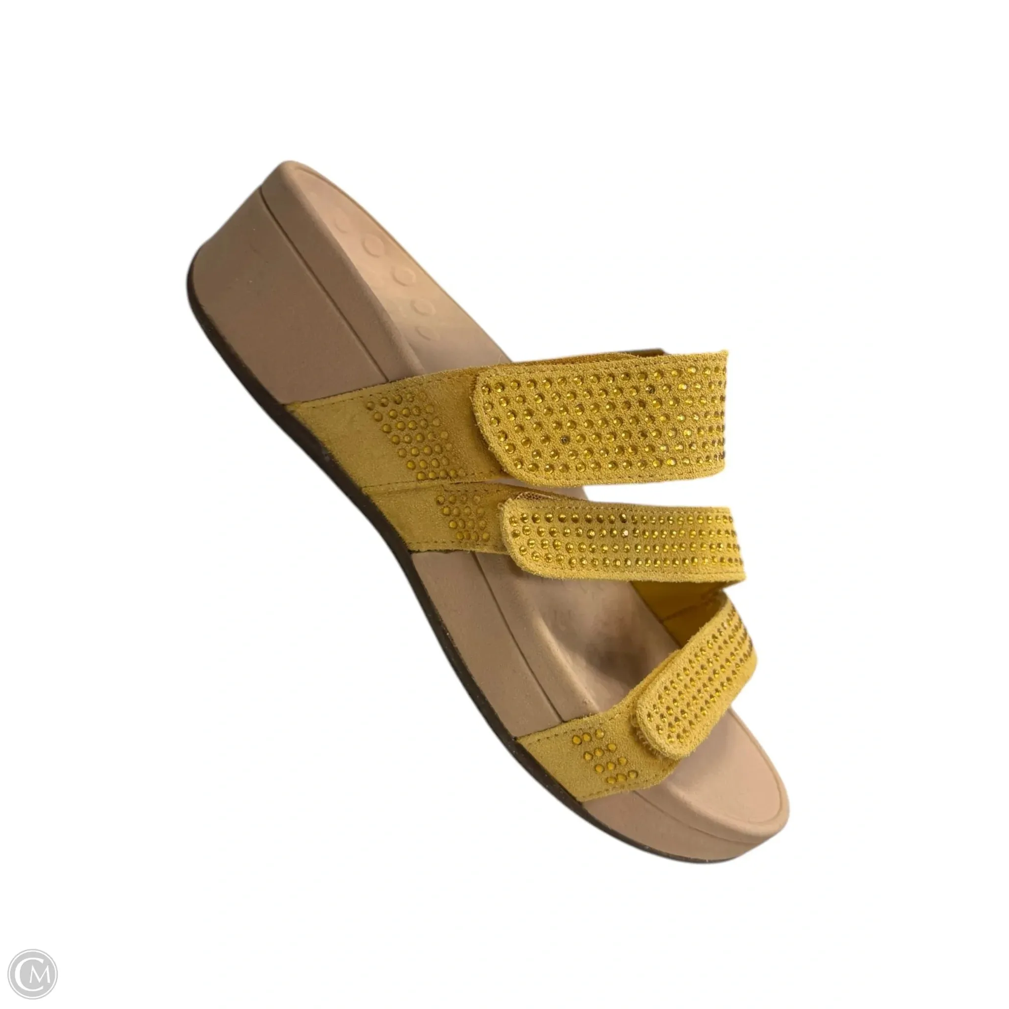 Sandals Flats By Vionic In Yellow, Size: 8