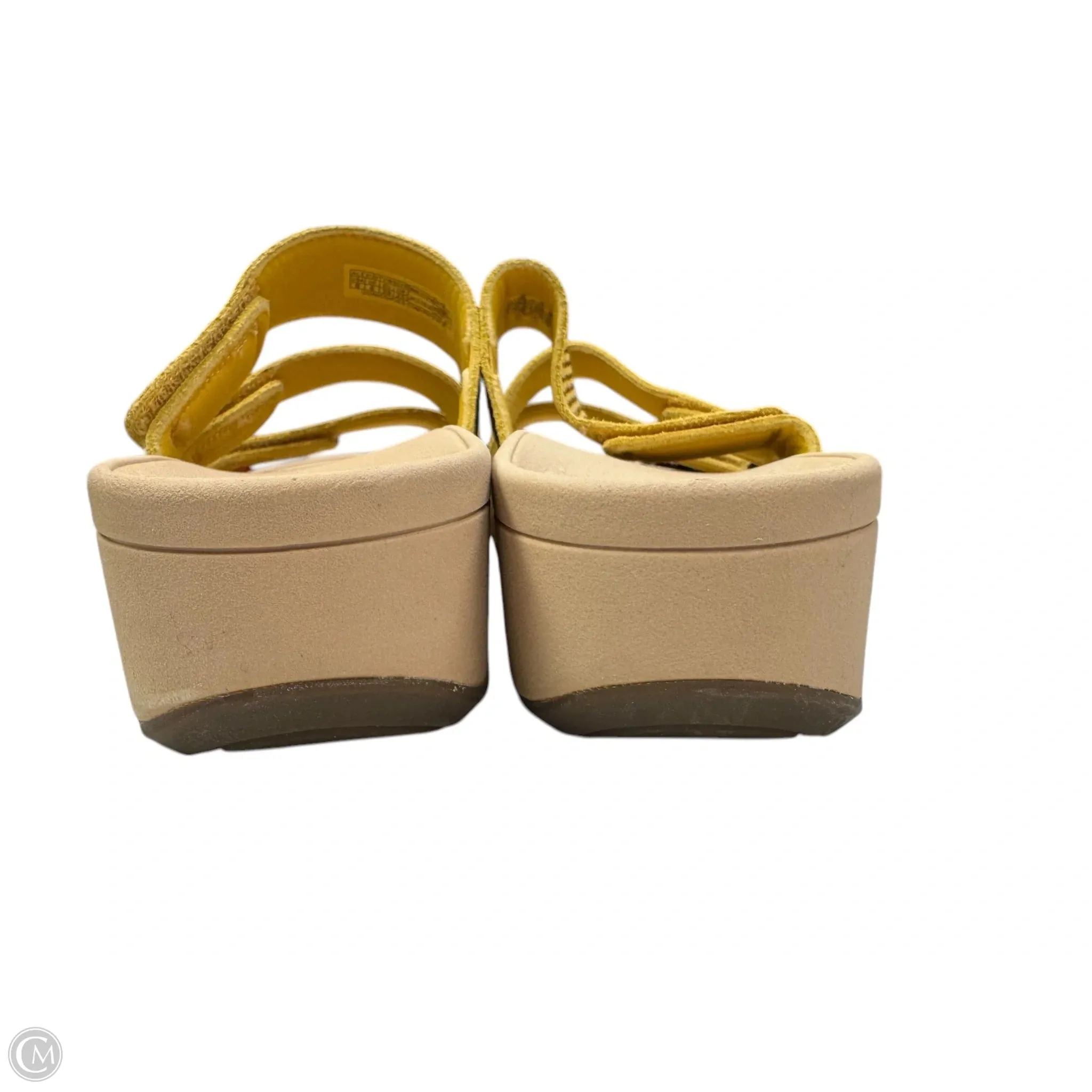Sandals Flats By Vionic In Yellow, Size: 8