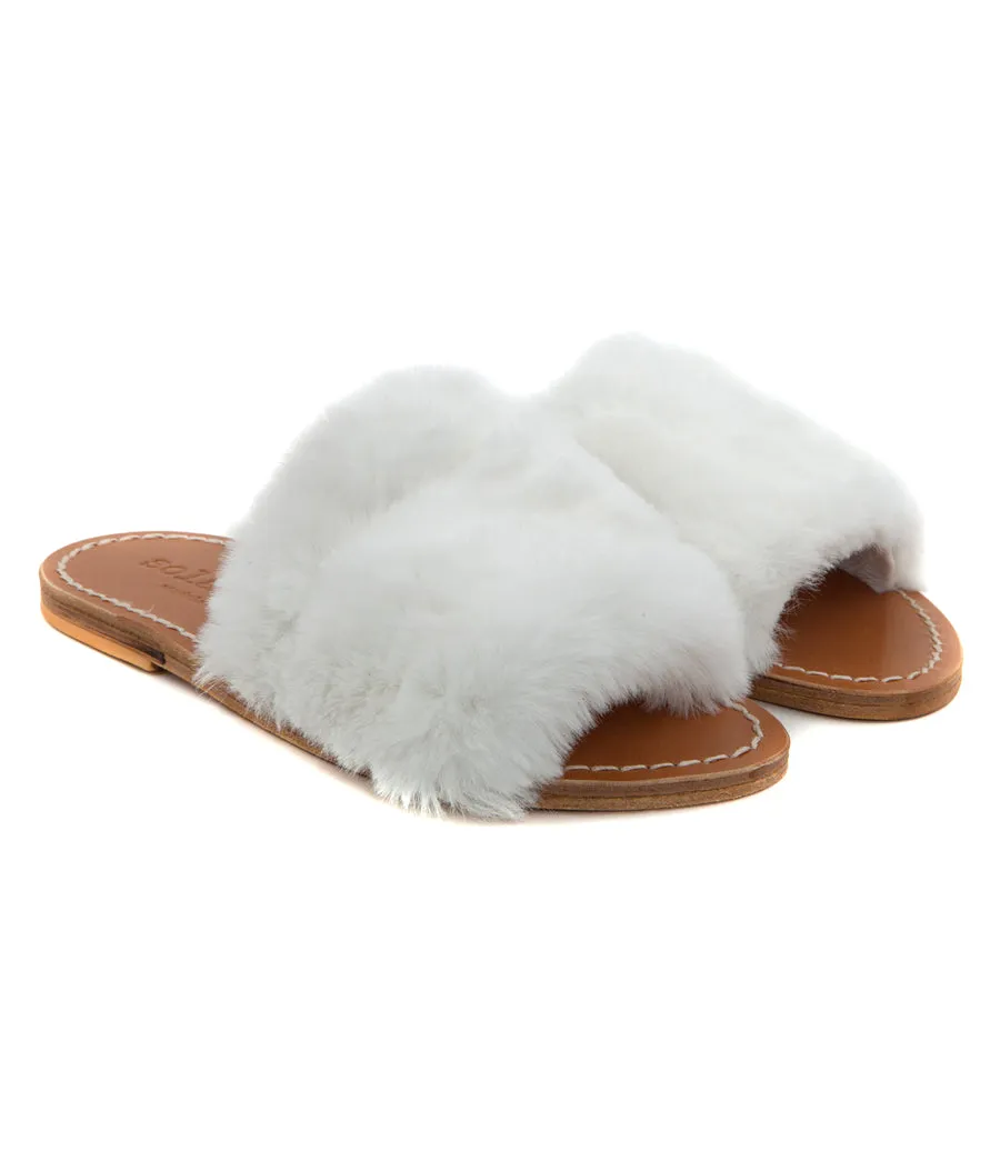 STRIPE FUR FAUX WHITE