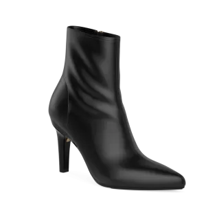 The Bootie - Coal Stretch Leather 4 Stiletto