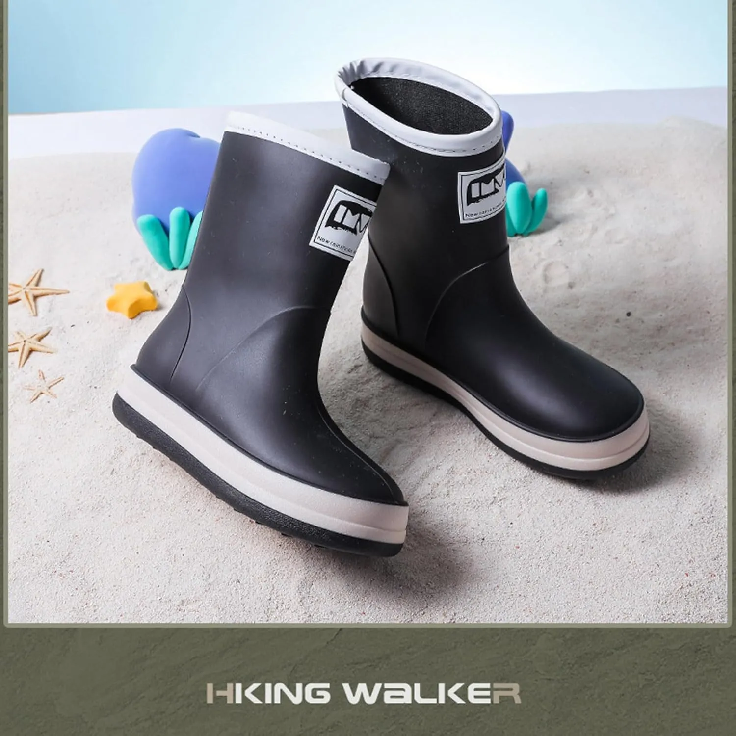 Toddler Rain Boots Kids Boys Girls Waterproof Anti-Slip Unisex Simple Summer Outdoor Lightweight Rainboot Shoes