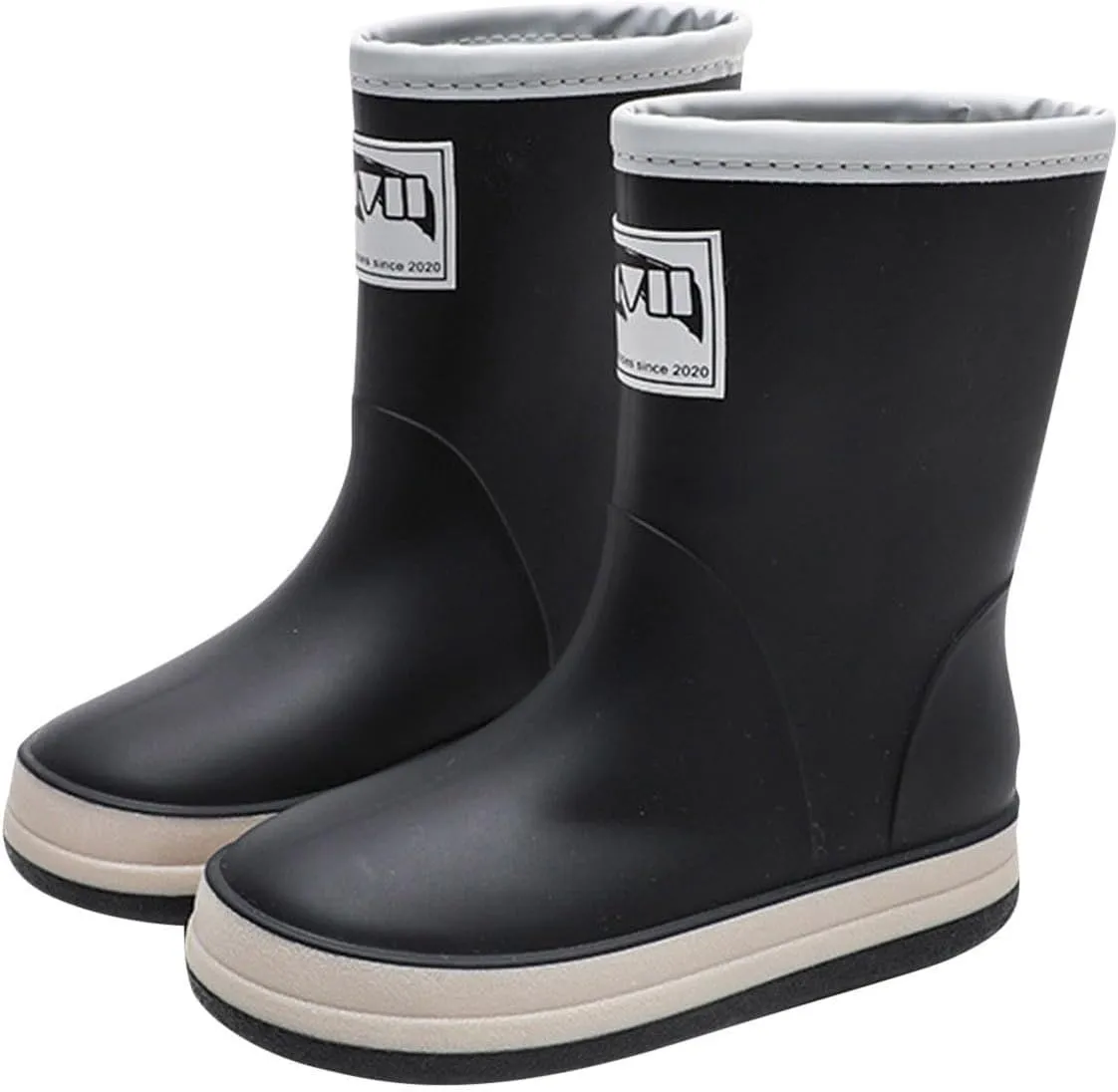 Toddler Rain Boots Kids Boys Girls Waterproof Anti-Slip Unisex Simple Summer Outdoor Lightweight Rainboot Shoes