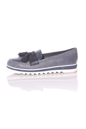 TOP END - Metallic navy leather loafers! 41