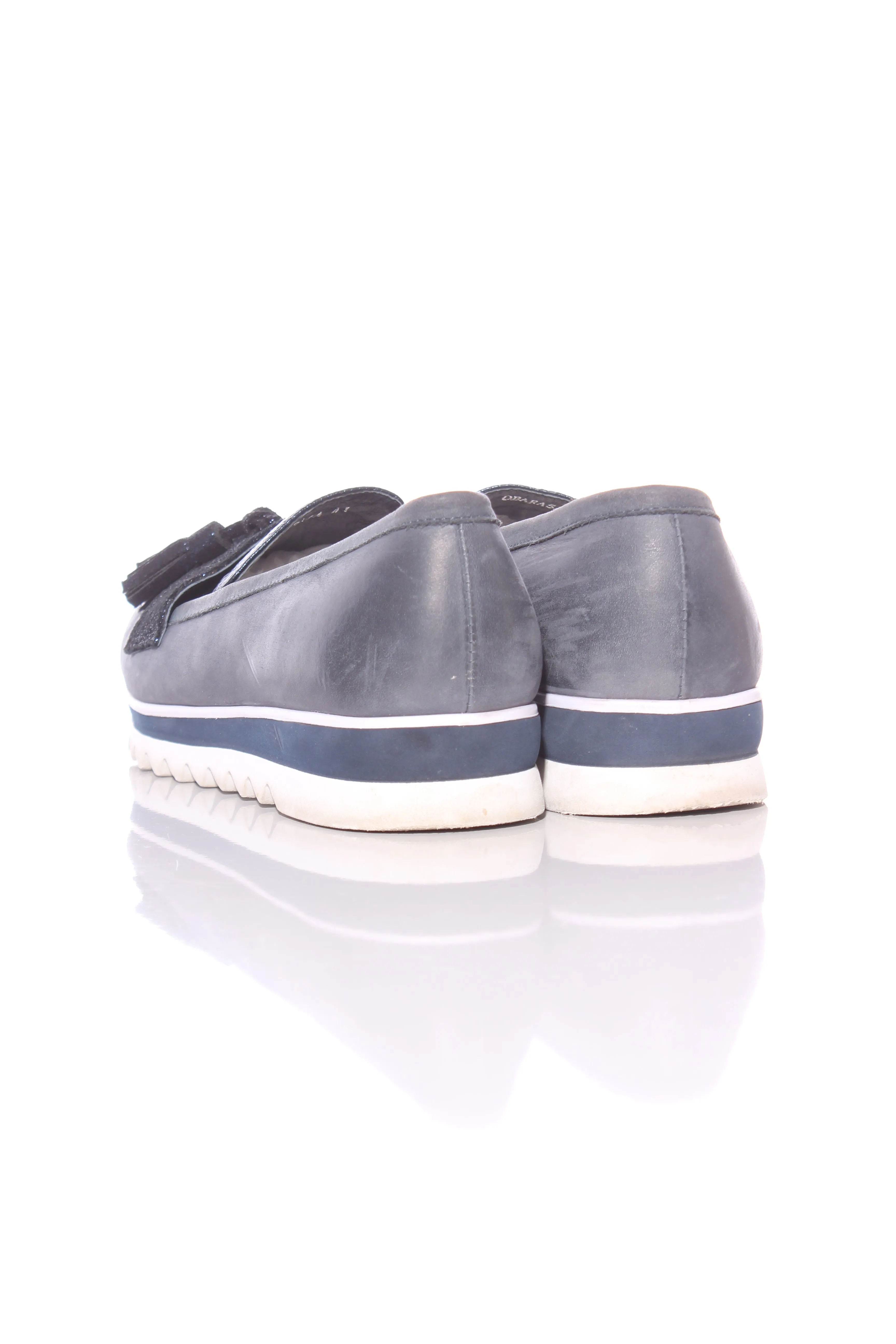 TOP END - Metallic navy leather loafers! 41