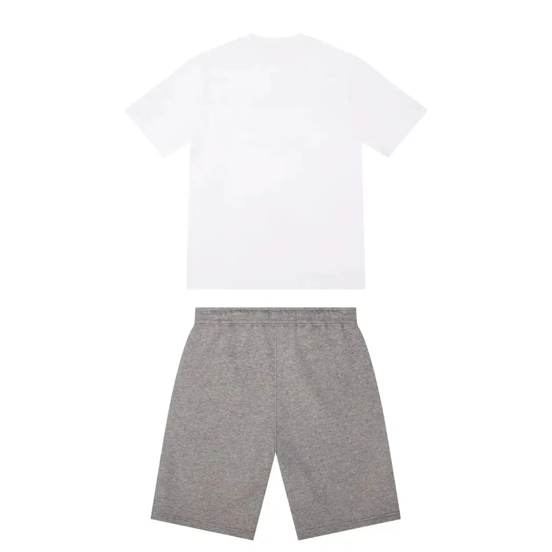 TRAPSTAR IRONGATE ARCH CHENILLE SHORT SET - GREY/SEA BLUE
