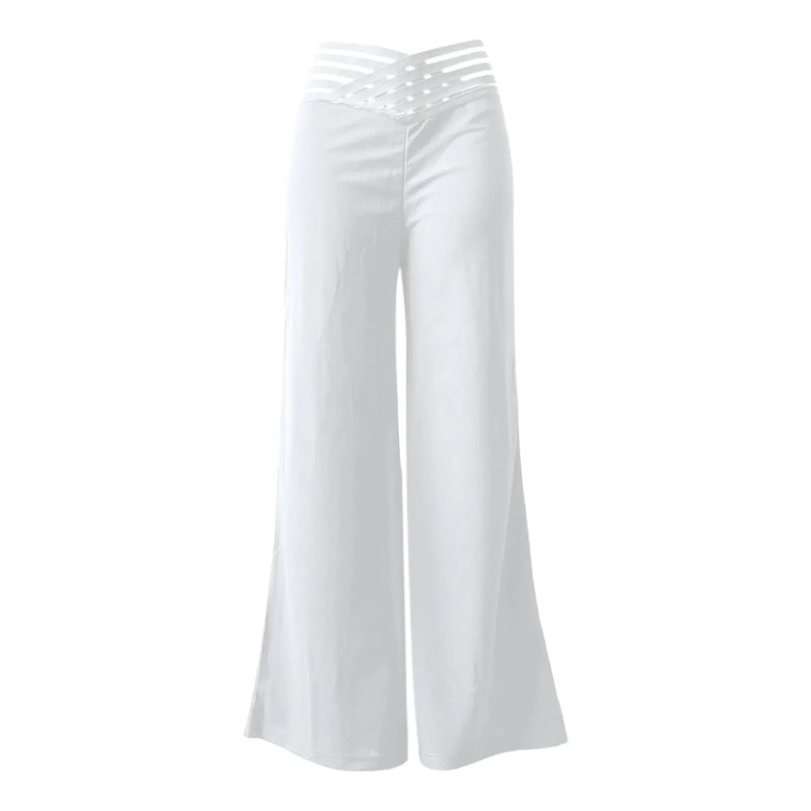 Uitlopende broek met gekruiste mesh-patch voor dames