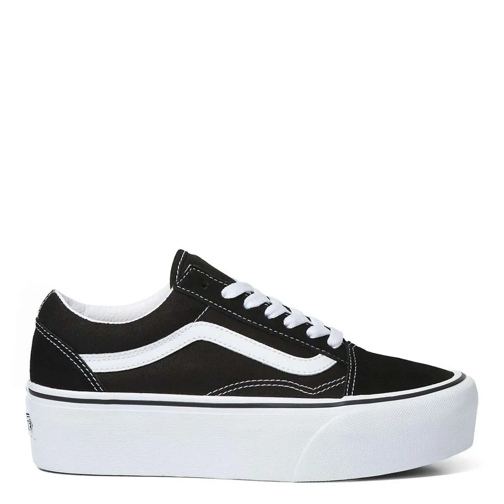 Vans Women's Old Skool Stackform in Suede/Canvas Black/True White