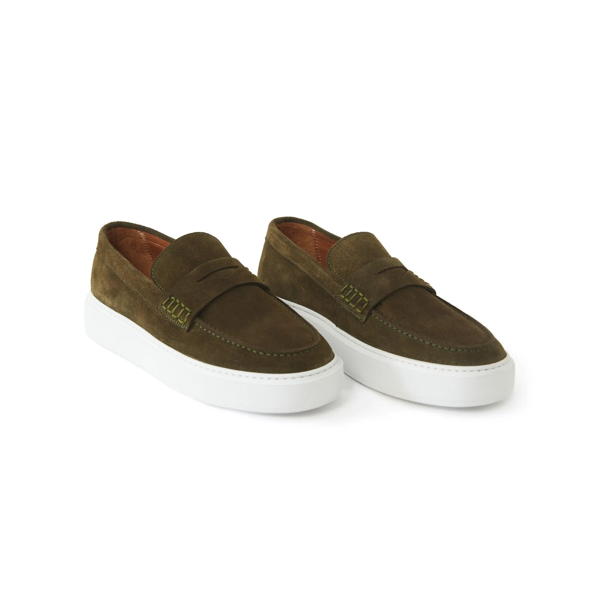 Women's Suede Calf Leather Handmade Loafer W5026