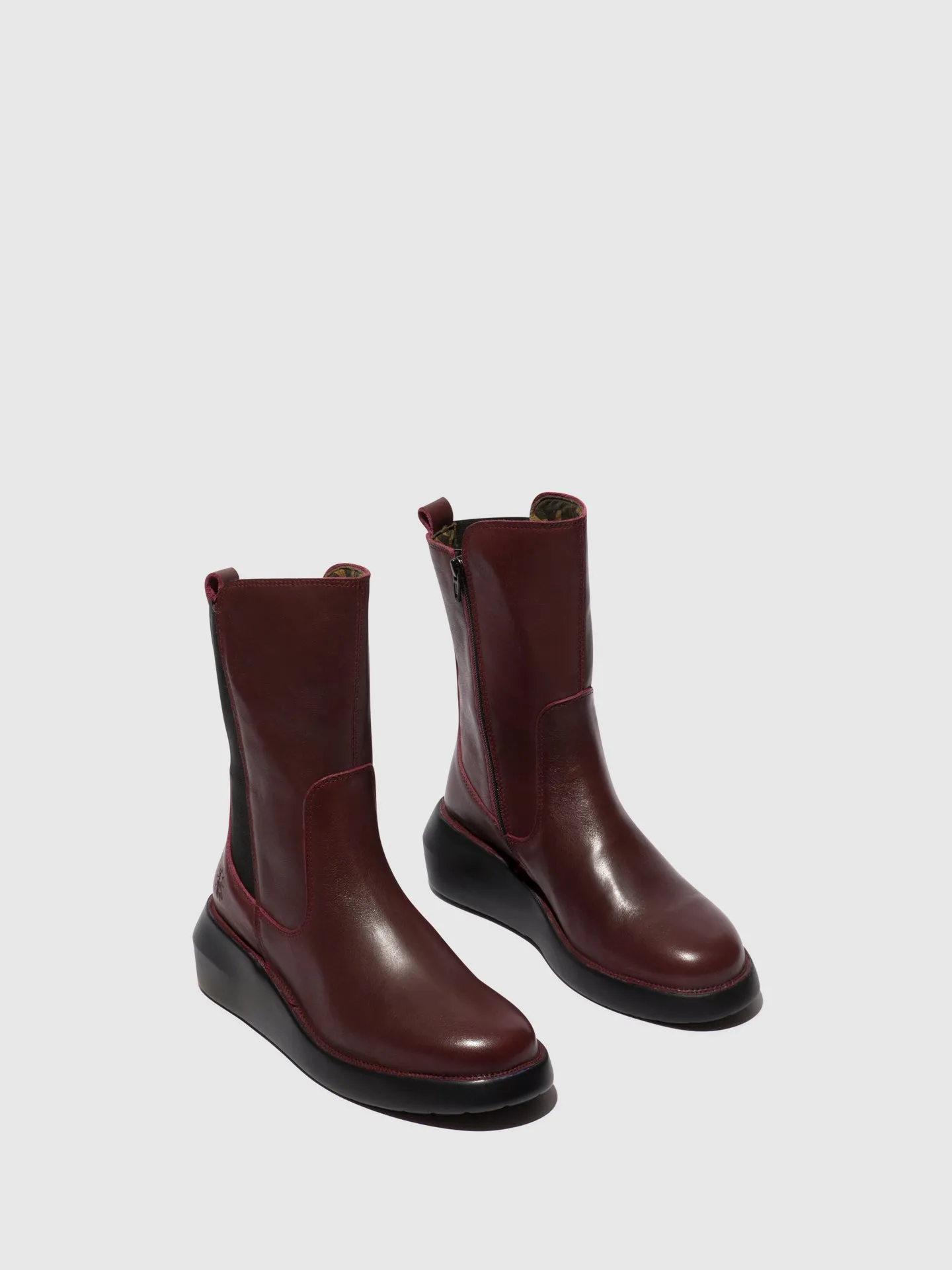 Zip Up Ankle Boots BRIN516FLY BORDEAUX
