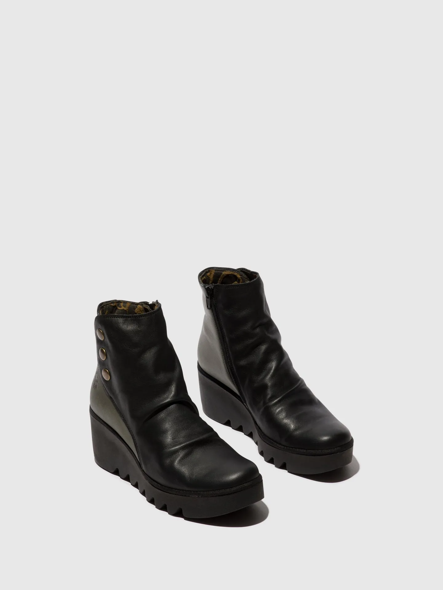 Zip Up Ankle Boots BROM344FLY BLACK/GRAPHITE